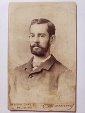 Rare Antique CDV Photo Dentist & Ellicott City MARYLAND Mayor MORDECAI GIST SYKE