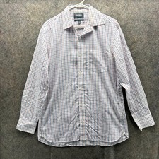 Bonobos Shirt Mens 16/34 White Button Down Wrinkle Preppy Dress Slim Windowpane