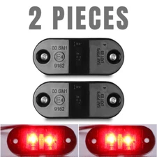 Amber Red 2.5" Marker Lights LED Oval Clearance Side Light For Truck Trailer E4