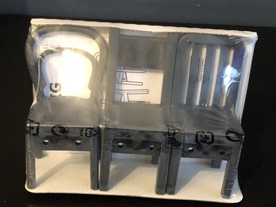 IKEA FJANTIG Set If 3 Mini schwarz Puppenhaus Möbel Stühle