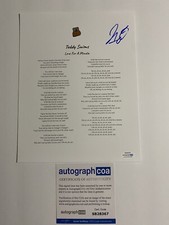 Teddy Swims signed autographed “Love For A Minute” Lyric Sheet ACOA Music