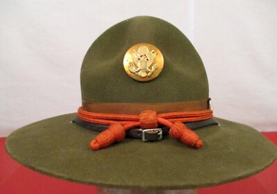 WWII US Army M1911 Montana Peak Campaign Hat Transportation Corps Hat  Cords