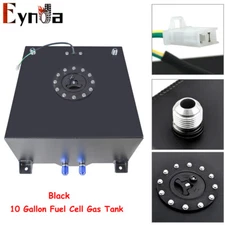 10 Gallon Coated Aluminum Racing Drift Strip Fuel Cell Gas Tank + Level Sender