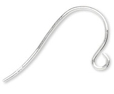 Ear Wire, 10 Pair Sterling Silver 21 Gauge 11mm Fishhook with Open Loop Earrings