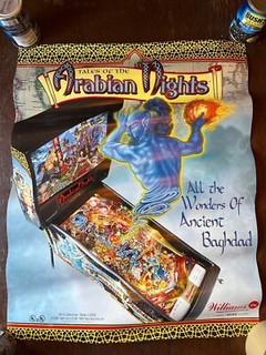 Williams Tales of the Arabian Knights  pinball poster - 22" x 28"
