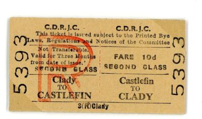 Eisenbahnticket irische UTA 2. Klasse Tagesausflug Coleraine - Belfast & zurück
