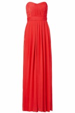 badgley mischka red strapless ball gown