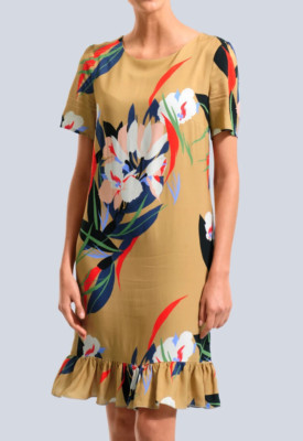 Alba Moda Kleid  Freizeitkleid Damenkleid Sommerkleid mit floralem Dessin 38