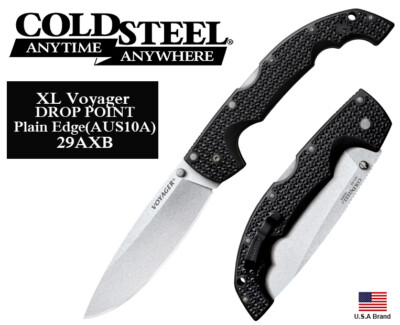 Cold Steel 5.5'' Folding Knife XL Voyager DROP POINT AUS10A TRI-AD Lock 29AXB