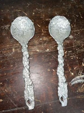 VTG 1990 Arthur Court Serving Utensils Ornate Salad Spoons 2 Piece Set