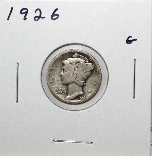 1926 US Mercury Silver Dime G  Good Free Shipping