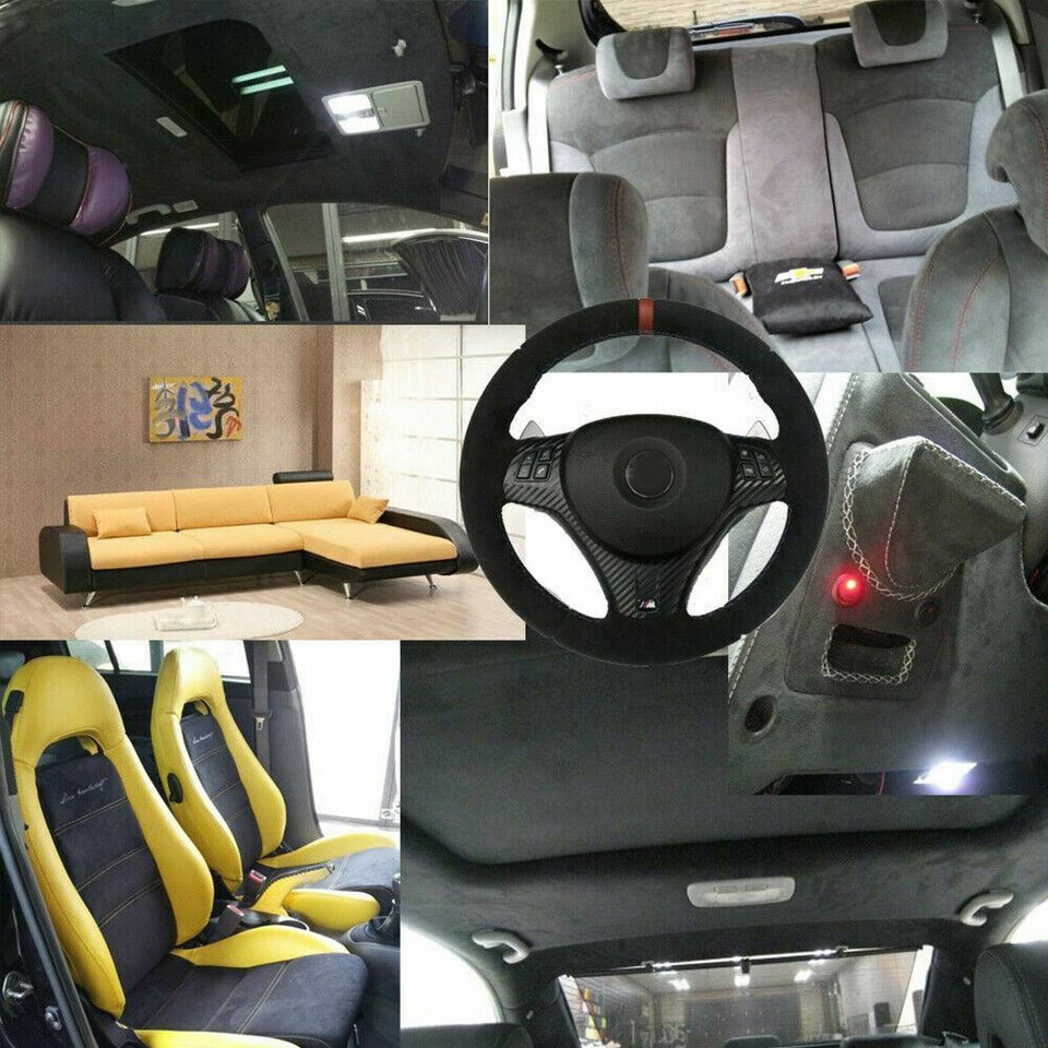 New Durable Suede Headliner Fabric Foam Auto Roof Repair Upholstery