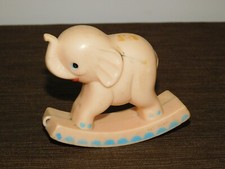  VINTAGE TOY 4" LONG KNICKERBOCKER PLASTIC CO ROCKING PINK ELEPHANT