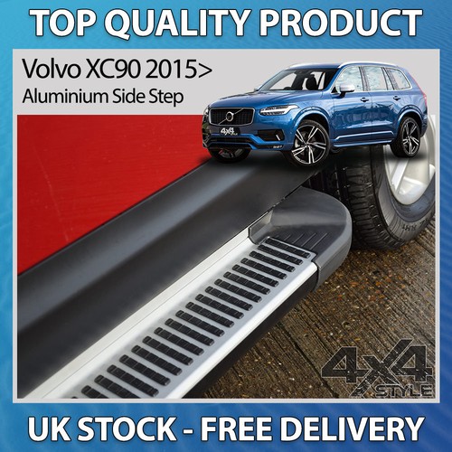 FITS VOLVO XC90 15> ALUMINIUM STRIPED SHERWOOD SIDE STEPS RUNNING