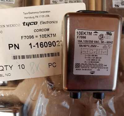 10EK7M | Corcom (TE) | Single Phase Filter 10A FASTON 120/250 VAC 50-60 Hz | 1x