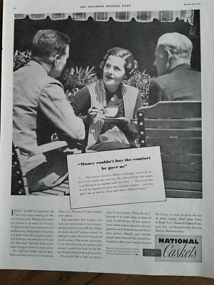 1937 National Cemetery caskets money couldn't buy Comfort ad