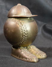 Vintage Unique Baseball Figure With Hat and Shoes Uncommon One Of A Kind