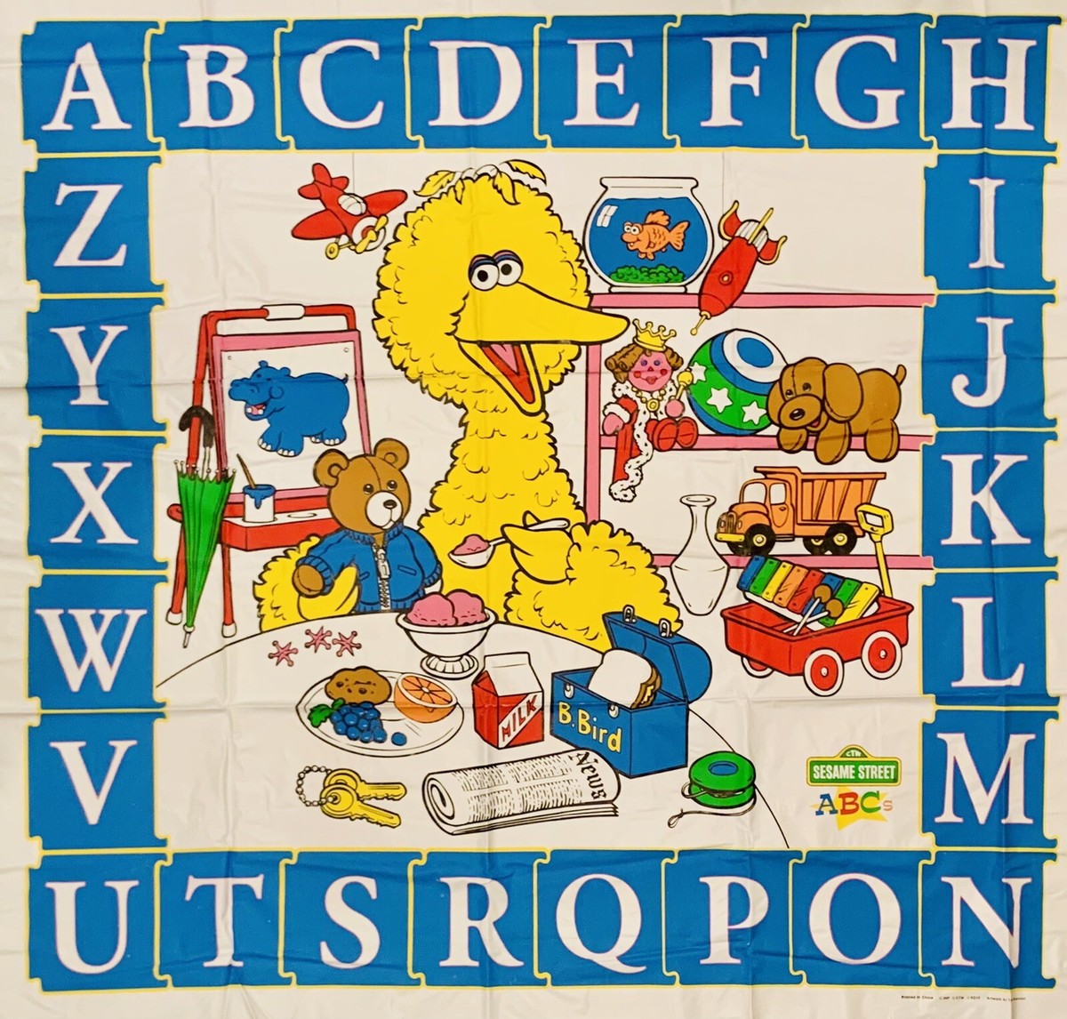 VTG Sesame Street Big Bird Vinyl Mat for ABC Alphabet Board Books