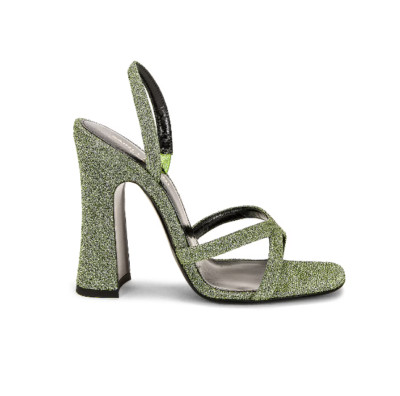 Saint Laurent/YSL  Arancha Heeled Sandal in Crystal Jade - 37.5.  Worn 1x.