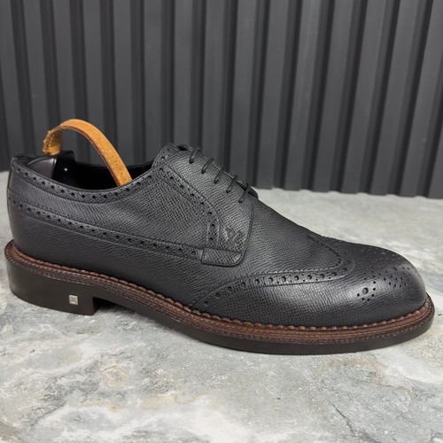 Abito Louis Vuitton Derby stringato grigio pelle taiga 9,5 LV 10,5 US 43,5 EUR - Foto 10 di 24