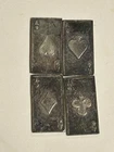 ***SET OF 4-2 GRAM .999 SILVER PLAYING CARDS MINI ACES BUCKINGHAM MINT 1982***