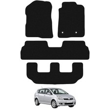 for Toyota Corolla Verso Tailored Black Car  Mats Carpets 4pc Set Clips 04-09