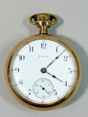 Antique 1900 Elgin Grade 218 Pocket Watch 15j 18s Gold Filled 20 Year Case Parts