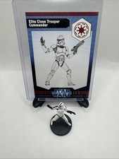 Star Wars Miniatures WOTC Elite Clone Trooper Commander 10/40 With Card