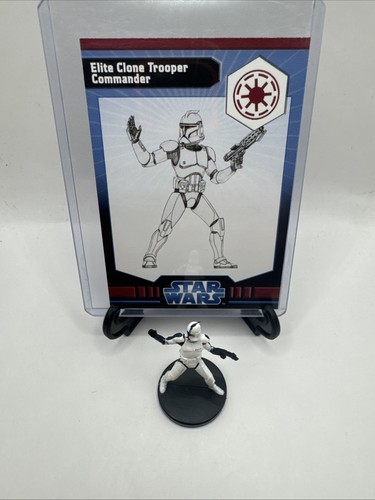 Star Wars Miniatures WOTC Elite Clone Trooper Commander 10/40 With Card