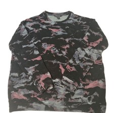 Athleta Balance Pullover Sweatshirt Black/Purple Print Soft Size Small