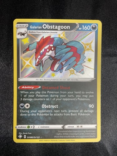 Galarian Obstagoon Shiny Holo Rare Shining Fates: Shiny Vault SV080/SV122 NM - Picture 1 of 2