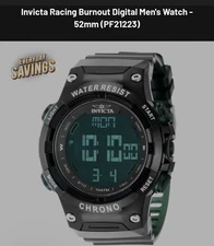 Invicta Men Watch Invicta Racing Chrono Digital Dial Green Strap 49042 $295 RTL