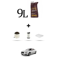 Hoffcar Wartungsset 4 Filter Und 9L ÖL FüR Audi A5 (8T3, 8F7, 8TA) 4.2 Fsi S5 26