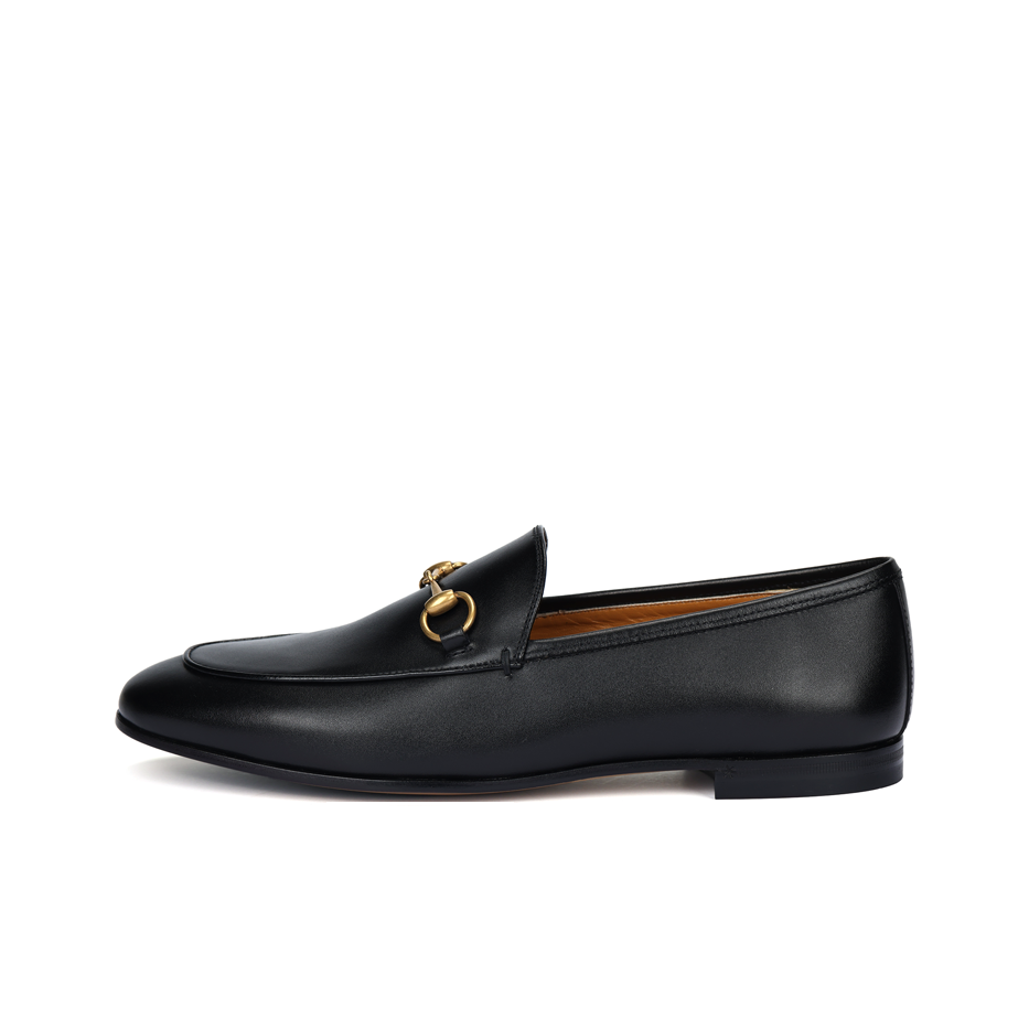 Gucci Leather Horsebit Loafer Shoes Women's Black 482464 BLM00