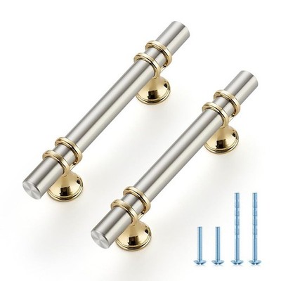 30 Pack 5 Inch Brushed Nickel & Gold Cabinet Pulls Handles Kitchen Cabinet Ha...