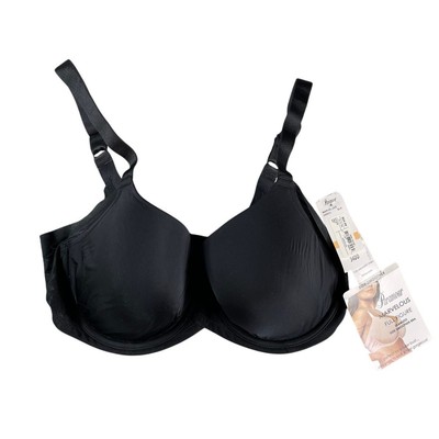 Paramour Bra Womens 34DD Black Underwire Marvelous Full Figure Side Smoother NWT