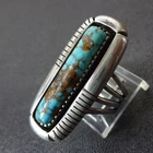 Vintage MARY MARIE YAZZIE Navajo TURQUOISE Sterling Silver RING size 7