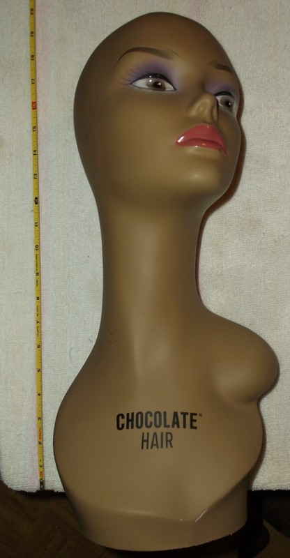 Vintage Chocolate Hair Mannequin Hair Store Display