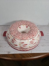 Temp-tations Old World Red Ceramic Bundt Baker with Lid — listing 3