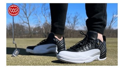 New 9.5 Nike Air Jordan 12 XII Low G Golf Playoff Black White Red