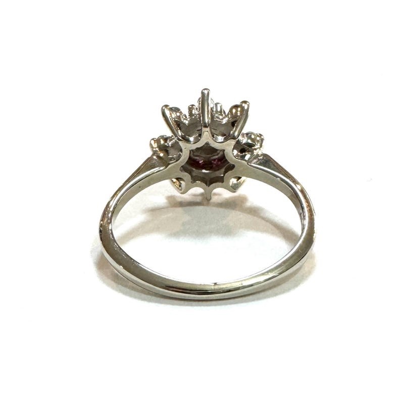 Natural Diamond & Ruby Solid 14k White Gold Doubl… - image 8