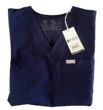 FIGS Scrub Top Women  s Size XS Shirt Technical Collection V Neck Blue