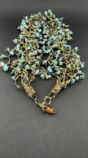 Turquoise Beaded Statement Necklace 8 Strands 12  