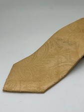 Vesuvio Napoli made in Italy Gold Textured Satin Paisley Mens Tie 3 5/8" x 56.25