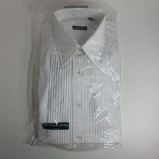 VTG Gitman Bros Shirt Men Medium 15 35 White Pleated Ruffle Tuxedo Button Up NEW