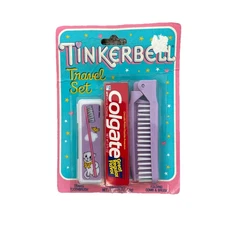 Vintage Tinkerbell Travel Set - Tom Fields USA - Colgate Toothpaste