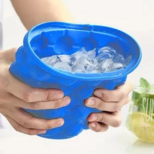 1pcs 2-in-1 Silicone Ice Bucket Mold with Lid for Home Bar and Party Use - NEW