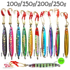 Fish WOW! 100g 150g 200g 250g Vertical Knife Jig Fishing lures lot butterfly NEW