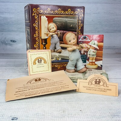 Vintage Enesco Memories of Yesterday Special Day Saturday's Child 4'' Figurine