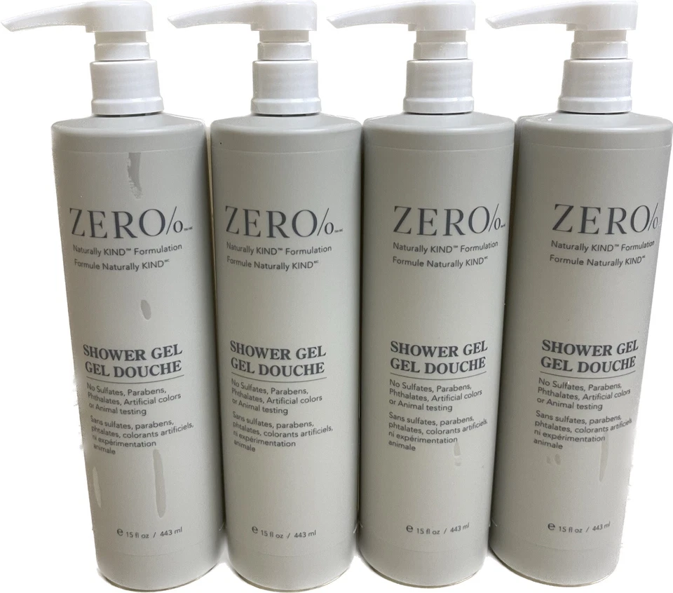 Gilchrist & Soames Zero% Shower Gel 15oz – Set of 4 – Naturally Kind Formula New